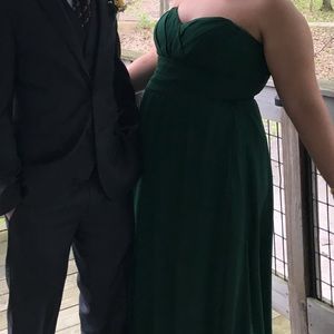 Hunter green prom dress
